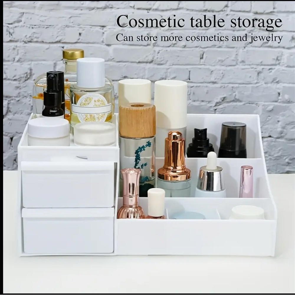 NIB White Makeup Organizer with Drawers and Compartments